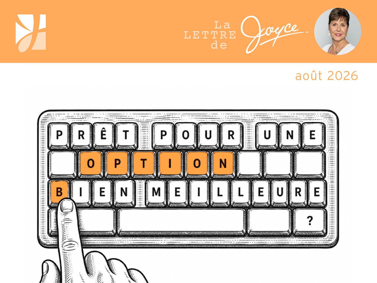août 2026 Newsletter FR Joyce Meyer Illustration
